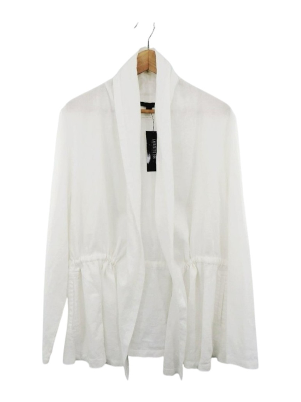 EUC Lafayette 148 White Linen Open-Front Cinched Waist Blazer XL